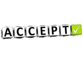 Poster - 3D Accept Button Click Here Block Text