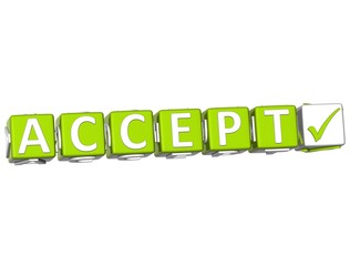 Poster - 3D Accept Button Click Here Block Text
