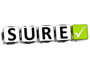 Poster - 3D Sure Button Click Here Block Text