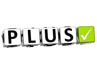 Poster - 3D Plus Button Click Here Block Text