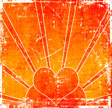 Orange Heart Background
