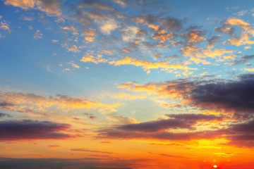 Wall Mural - Cloudy sky at sunset