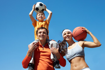 Wall Mural - Sporty family