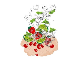 Sticker - Strawberry mojito