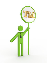 Poster - 3d small person with TM symbol.