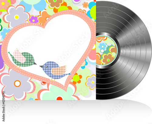 Naklejka ścienna Vinyl and cover over a nature background, abstract art