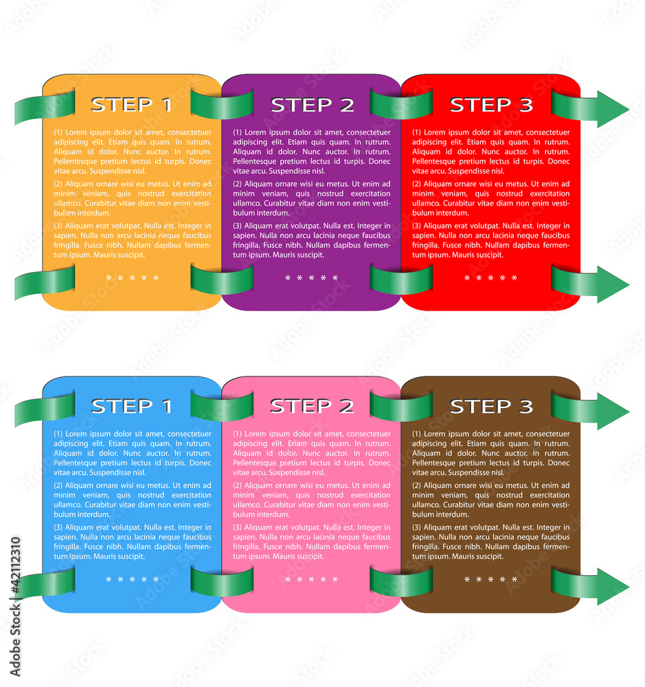 Paper progress template, steps from 1 to 3 Stock Vector | Adobe Stock