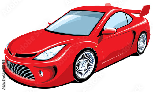 Naklejka na szybę Vector isolated red sports car