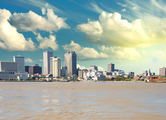 Sticker - New Orleans Skyline from Mississippi, Louisiana