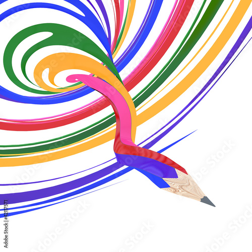 Fototapeta na wymiar Abstract background line of colour pencil as rainbow illustratio