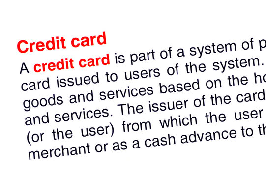 Credit card text highlighted in red