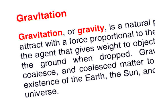 Gravitation text highlighted in red