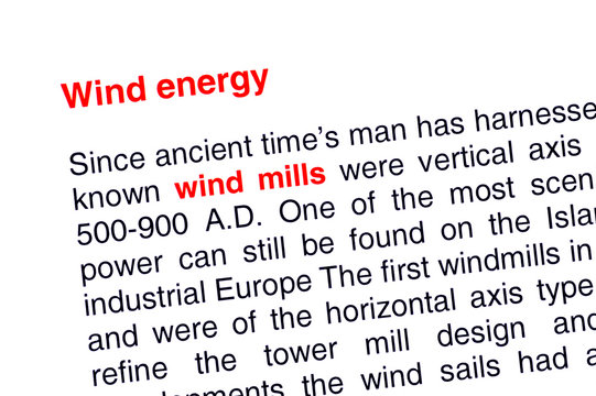 Wind energy text highlighted in red