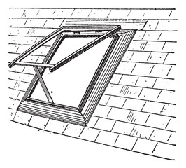 Wall Mural - skylight vintage engraving