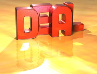 Poster - Word Deal on yellow background