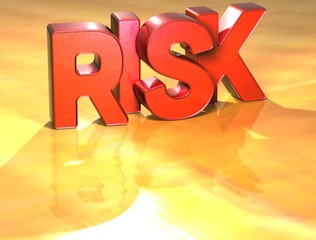 Wall Mural - Word Risk on yellow background