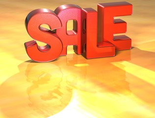 Poster - Word Sale on yellow background