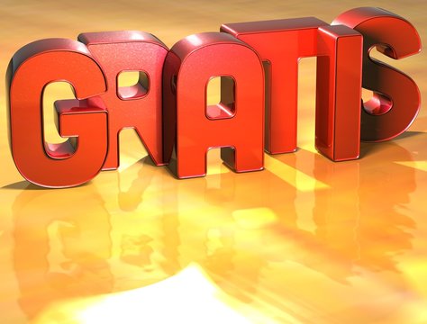 Word Gratis on yellow background