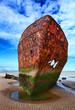 Deserted rusty ship 