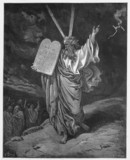 Fototapeta Mapy - Moses comes down from the mountain with the tablets of Law