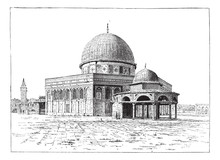 Mosque Of Omar, Jerusalem, Vintage Engraving.