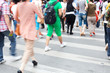 © zhu difeng - shopping people walking on the pedestrian crossing