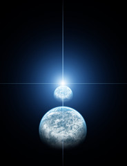 Wall Mural - two planet with blue star