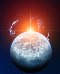 Wall Mural - planet earth with rising sun