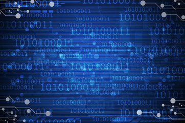 Computer circuit on a dark blue background