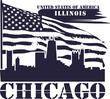 Grunge label with name of Illinois, Chicago, vector illustration