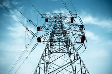 Poster - electricity pylon with cable