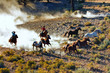 canvas print picture Cowboy and Cowgirl Chase