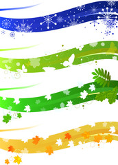 Wall Mural - set of four seasons strips