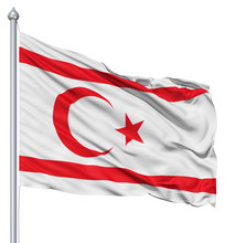 Waving Flag Of Turkish Republic Of Northern Cyprus