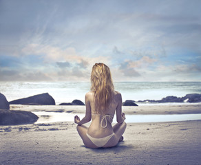 Wall Mural - Meditation on the beach