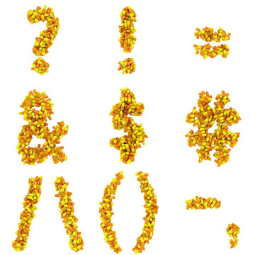 Symbols and punctuation signs