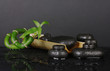 © Africa Studio - Composition of bamboo and spa stones isolated on black