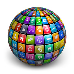 Poster - Sphere from color application icons
