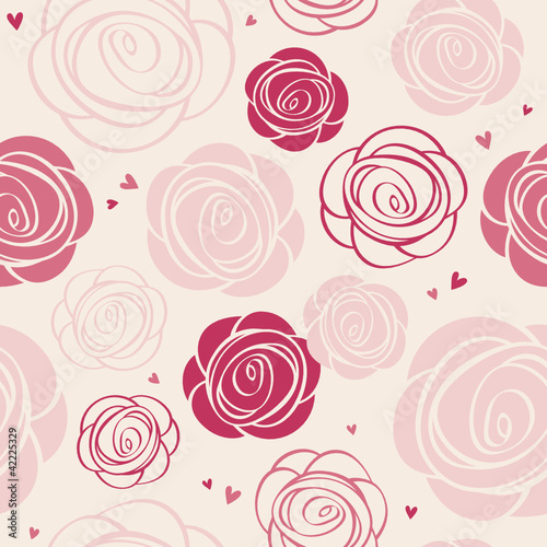 Obraz w ramie seamless roses pattern