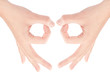 © oly5 - Hand OK sign isolated on white background