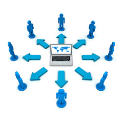 Aufkleber - Communication and social network concept on white background