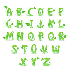 Green Floral Alphabet