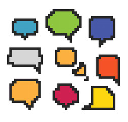 Poster - Color abstract speech clouds . Template for a text