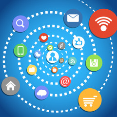 Aufkleber - Abstract composition with media icons