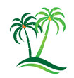 Tropical island logo vector