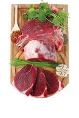 Wall Mural - raw uncooked fat lamb rib and fillet