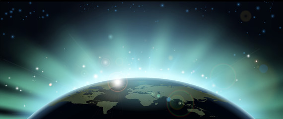 Wall Mural - world globe eclipse background