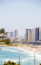 Skyline Tel Aviv Israel Beach With High Rise Hotels Offices Asia