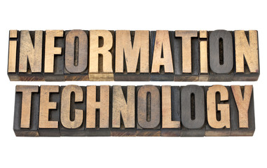 Wall Mural - information technology in wood type