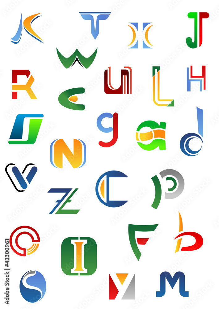 Alphabet letters and icons from A to Z Stock Vector | Adobe Stock